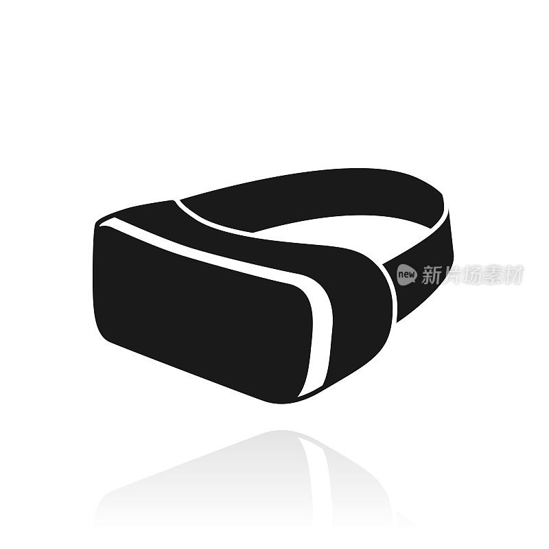 虚拟现实头盔- VR。白色背景上反射的图标